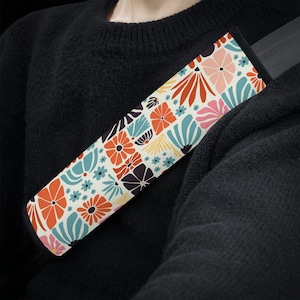 Wildflowers Car Seat Belt Covers, Boho Abstract Floral Seat Belt Strap Cover, Wild Flower Car Seat Belt Pad Car Accessories Car Decor Gift