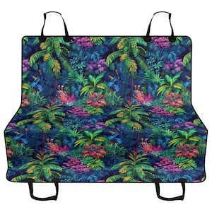 Tropical Rainforest Car Pet Seat Cover, Cottagecore Forest Back Seat Cover, Dog Hammock For Back Seat Car Seat Protector Gift for Dog Owner