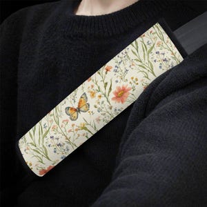 Cottagecore Wildflowers Car Seat Belt Covers, Floral Seat Belt Strap Cover, Wild Flower Car Seat Belt Pad Car Accessories Car Decor Gift