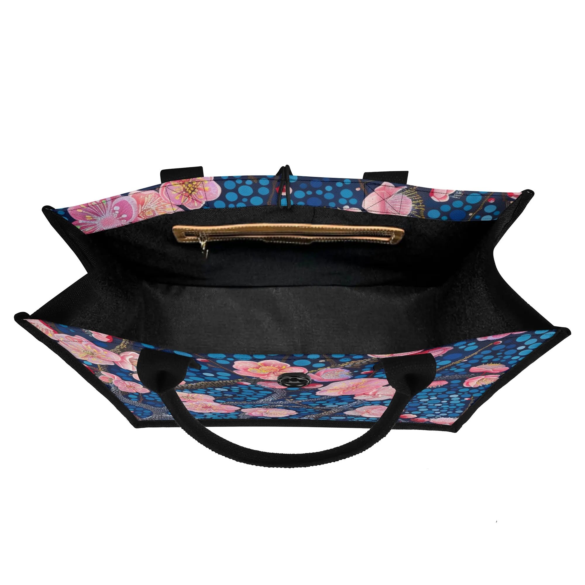 バッグ tatsumal Retro Cherry Blossom Floral Premium (3-layer) Canvas Tote