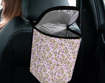 Cottagecore Wildflowers Car Trash Bag, Floral Garbage Can, Cute Floral Car Accessories For Women, Car Interior Decor, Gift For Her