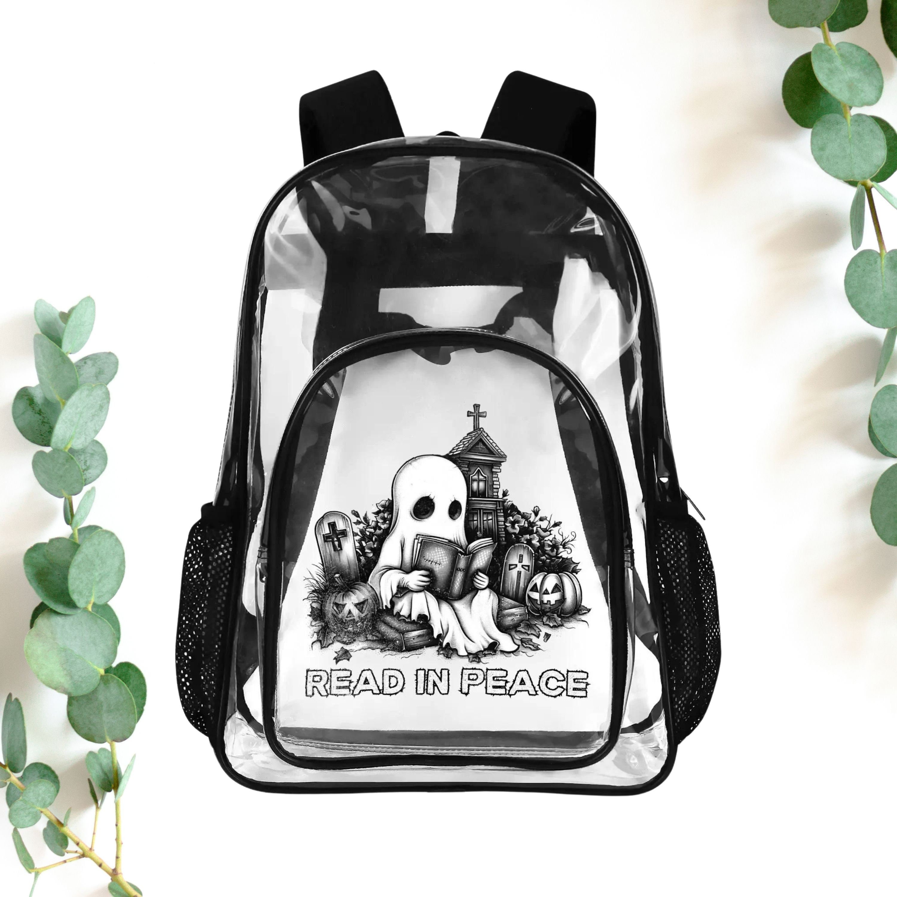 Fine By Me Clear Ghost Backpack Funny Halloween 17 main image 2