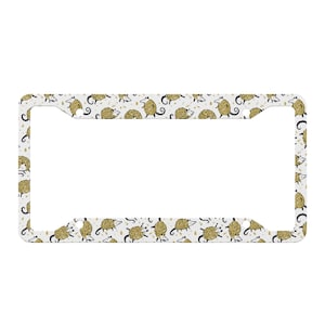 Possum Car Metal License Plate Frame, Cute Opossums Animal License Plate Holder, Car Decor Accessories Gift