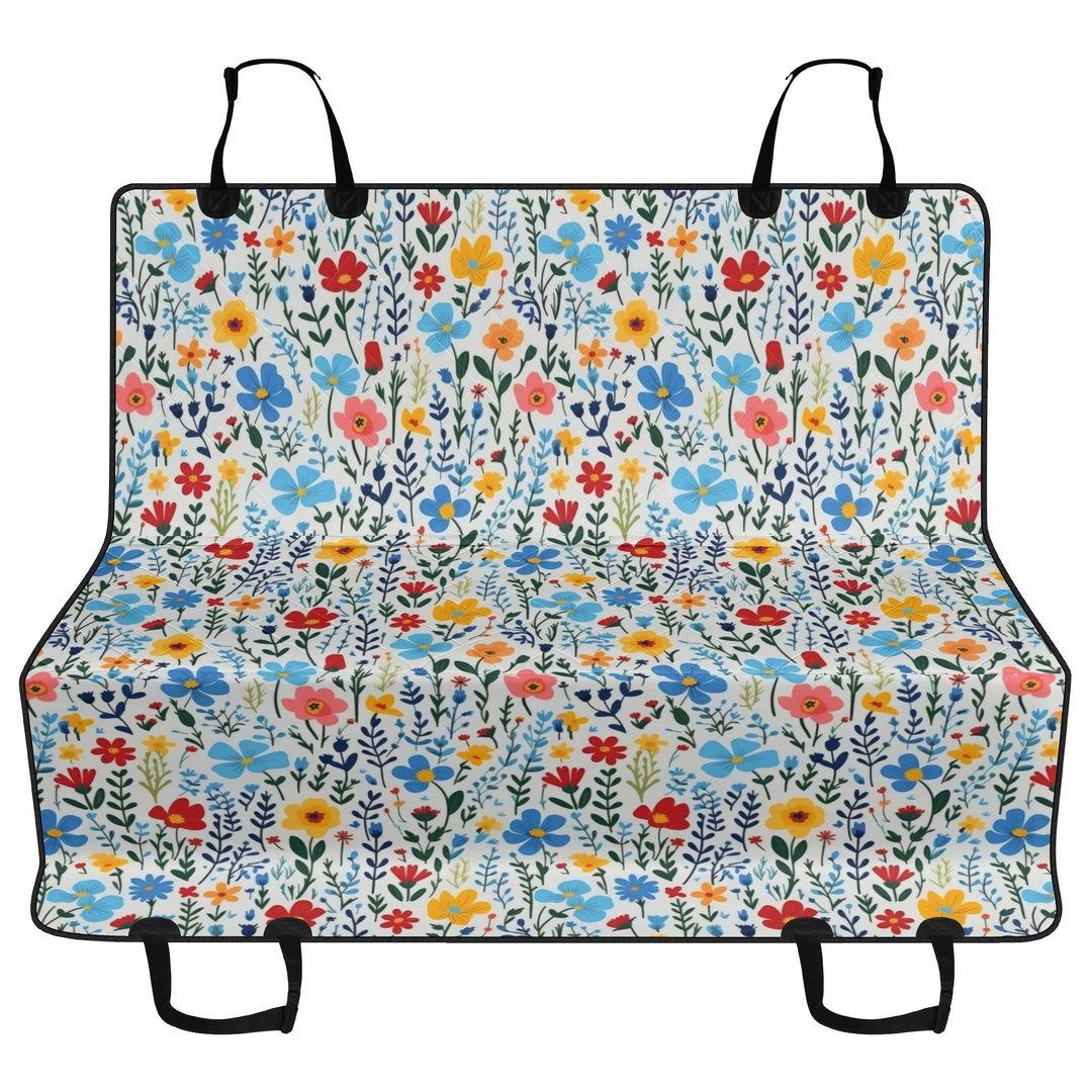 Trippy Psychedelic Floral Pet Car Seat Cover main image 1