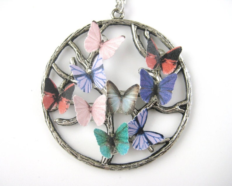 Butterfly Birthstone Necklace Family Tree Necklace | Etsy