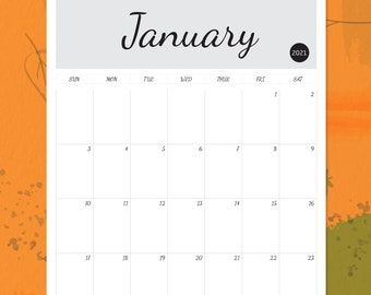 2021 Printable Monthly Planner 12 sheets  from January  to December