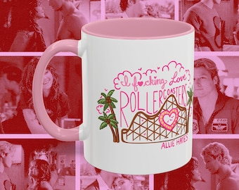 Allie Rollercoasters Pink White Two-Toned Mug