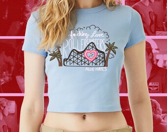 Allie Rollercoasters Crop Baby Tee
