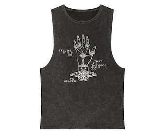 All The Good Girls Go to Heaven Unisex Stonewash Tank Top