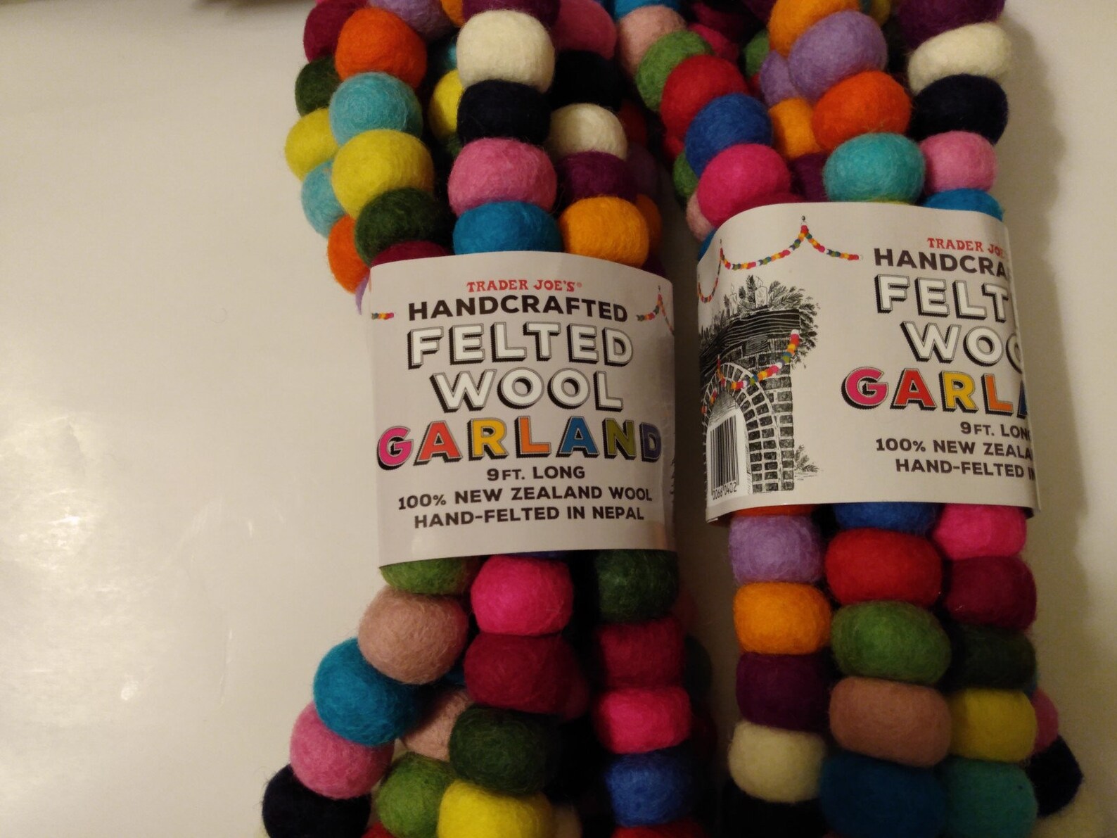 Trader Joes 9FT Wool Garland Sold out LOT of 2. FREE Etsy