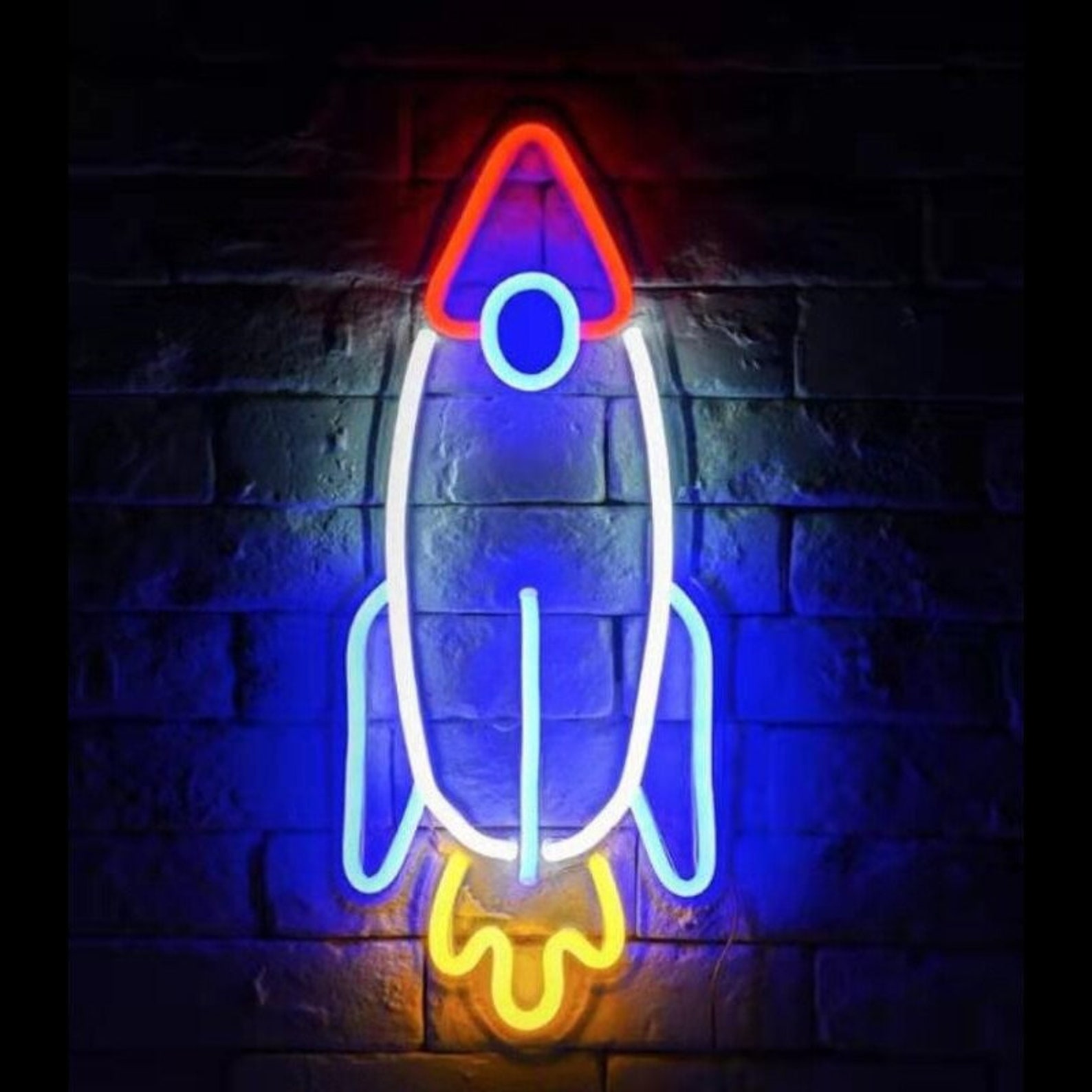Rocket ship LED Neon Sign Neon logo Wall Signs space decor Etsy