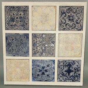 Moorish tile  spanish European  wood tile decor wall art tiles