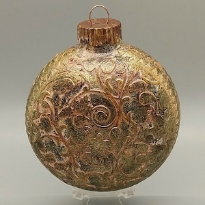 Decorated antiqued large flat glass ball