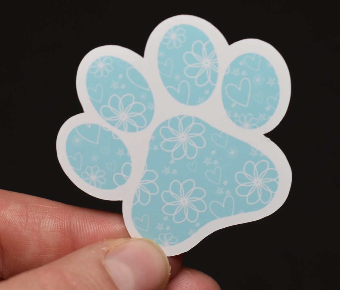 Paw Print Die Cut Stickers L Cute Illustrations L Bullet Etsy