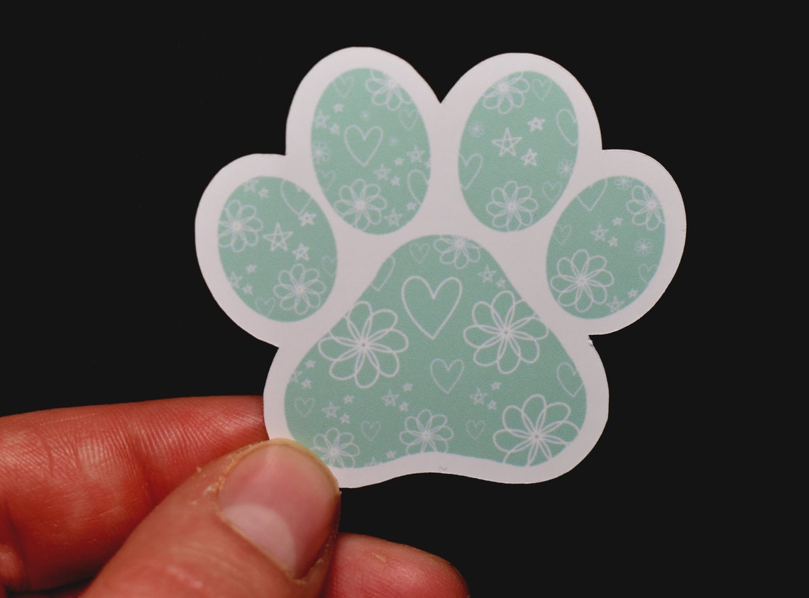 Paw Print Die Cut Stickers L Cute Illustrations L Bullet Etsy