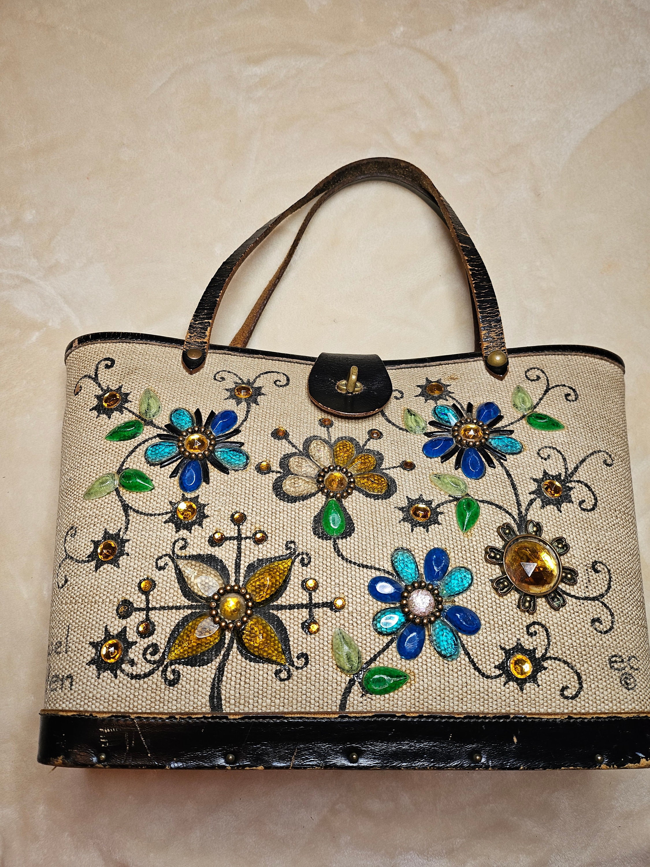 Enid Collins エニッドコリンズ　Jewel garden Enid Collins Vintage Handbag Titled Jewel Garden - Etsy