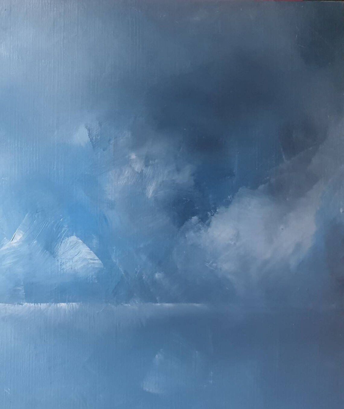 Original Oil painting Abstract Lake Landscape Etsy