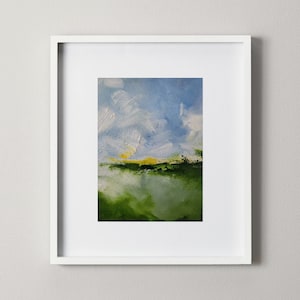 Abstract Original Oil Painting , clearing, 4.1&quot; x 6.8&quot;