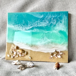 Aangepaste volgorde oceaanschilderij, aangepaste harskunstwerken, Oceaanharskunst, 3D-muurkunst, Harsstrand, Oceaanschilderij, Harsoceaan, Epoxyharskunst