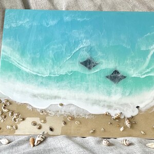Oceaanschildering op maat, aangepaste harskunstwerken, oceaanharskunst, 3D-muurkunst, harsstrand, oceaanschildering, oceaanhars, epoxyharskunst