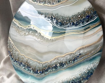 Custom Resin Geode Art – Abstract Epoxy Stone & Crystal Wall Decor – Handmade Made to Order Modern Mineral Wall Art
