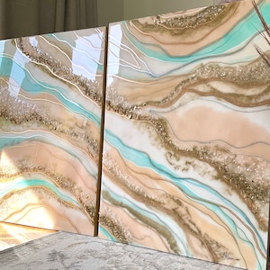 Made to order resin wall art. Custom geode wall art. Wall Painting. Artwork decorated with quartz and amethyst. Resin wall panel