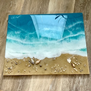 Oceaanschildering op maat, aangepaste harskunstwerken, oceaanharskunst, 3D-muurkunst, harsstrand, oceaanschildering, oceaanhars, epoxyharskunst