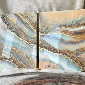 Made to order resin wall art. Custom geode wall art. Wall Painting. Artwork decorated with quartz and amethyst. Resin wall panel