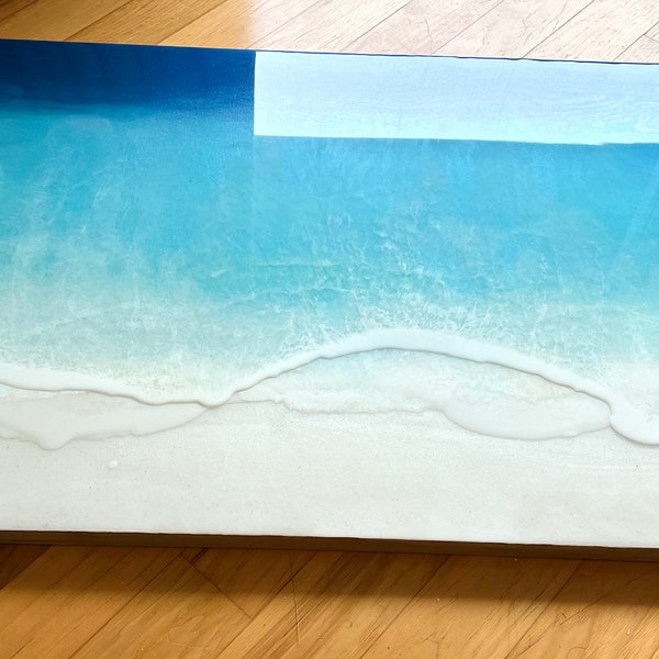 Pittura oceanica su ordine personalizzato, opera d'arte in resina personalizzata, arte in resina oceanica, arte della parete 3d, spiaggia in resina, pittura oceanica, oceano in resina, arte in resina epossidica