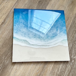 Oceaanschildering op maat, aangepaste harskunstwerken, oceaanharskunst, 3D-muurkunst, harsstrand, oceaanschildering, oceaanhars, epoxyharskunst