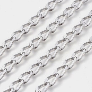 2.5mm Stainless Steel Diamond Cut Curb Permanent Jewelry Chain By The