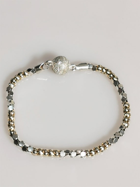0130-Vintage bracelet, raspberry chain 925 sterli… - image 4