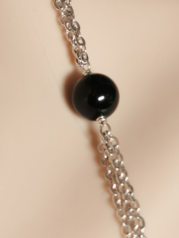 Exclusive 3-row chain with black tourmaline beads… - image 5
