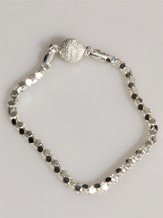0130-Vintage bracelet, raspberry chain 925 sterli… - image 5