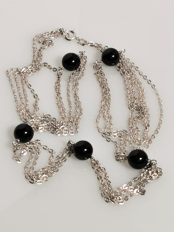 Exclusive 3-row chain with black tourmaline beads… - image 3