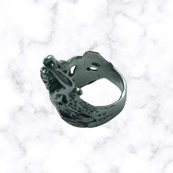Solid Sterling Silver Poseidon Ring - image 3