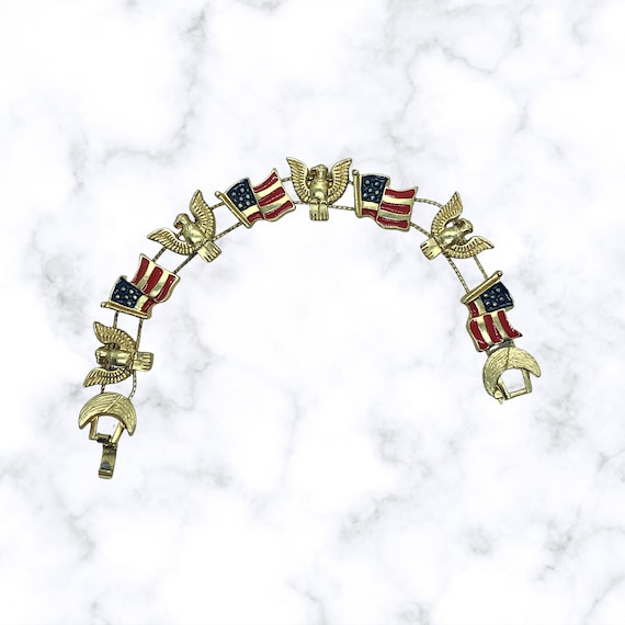 Vintage American Flag/Eagle Bracelet