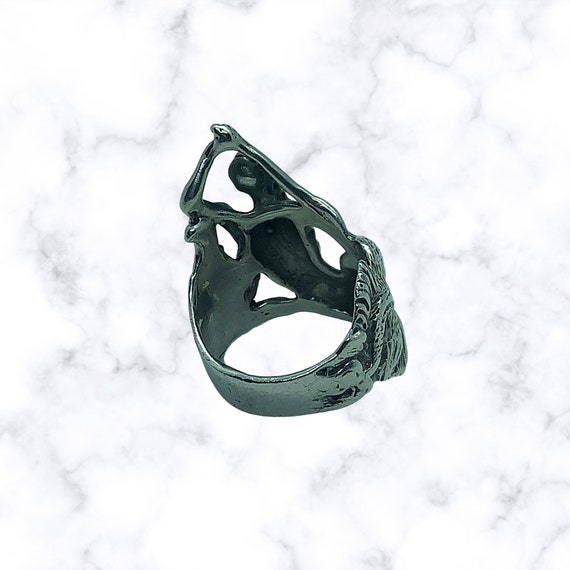 Solid Sterling Silver Poseidon Ring - image 4