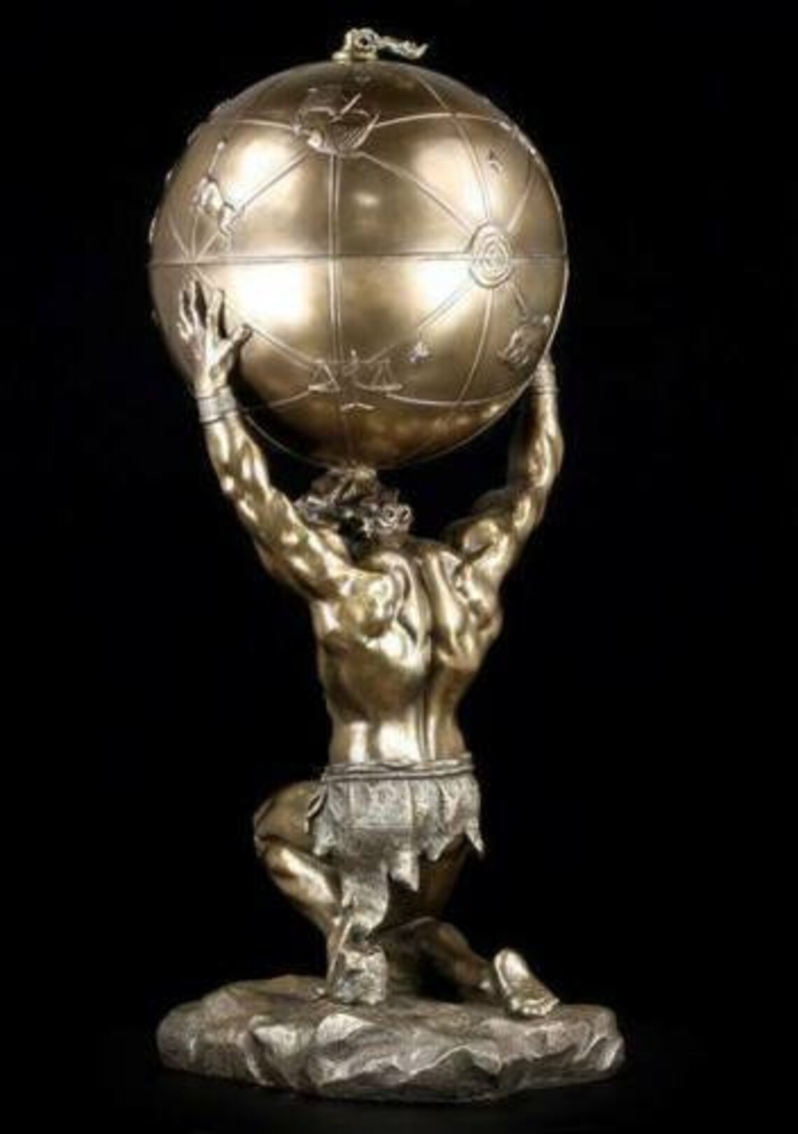 Large Atlas Statue with Globe Box garden statue large statue Etsy