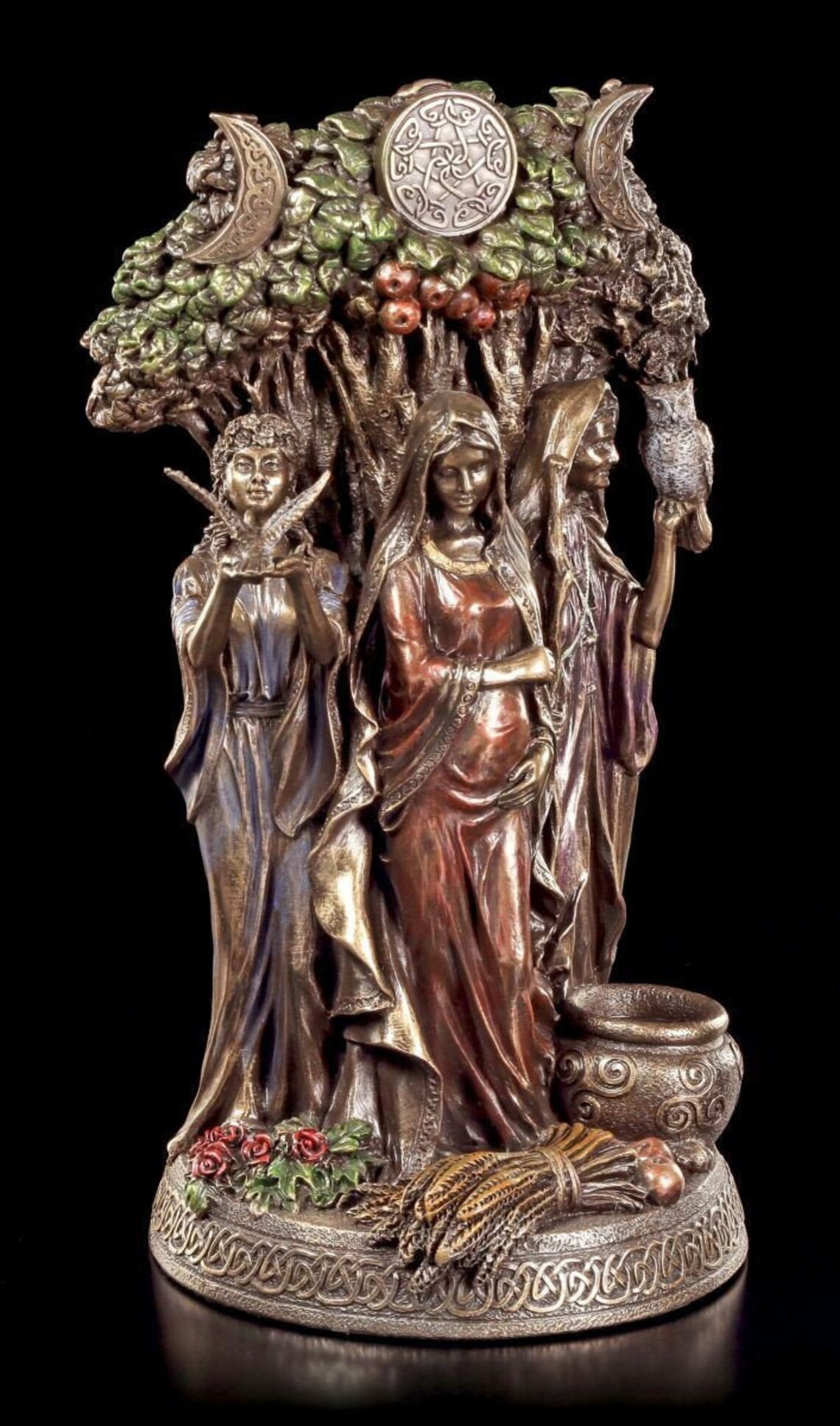 Celtic Trinity Goddess Figurine Old Mother & Girl riple Etsy