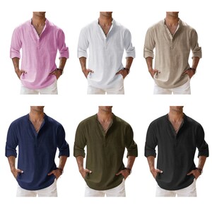 a man wearing four different colors of shirts