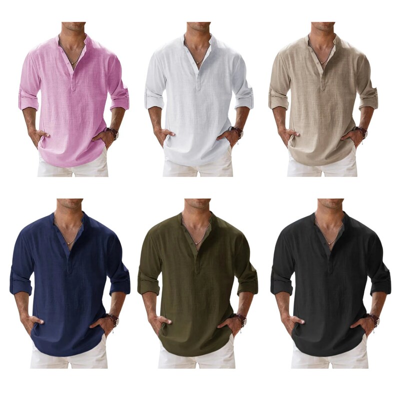a man wearing four different colors of shirts