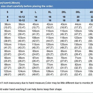 the size chart for a child's size chart