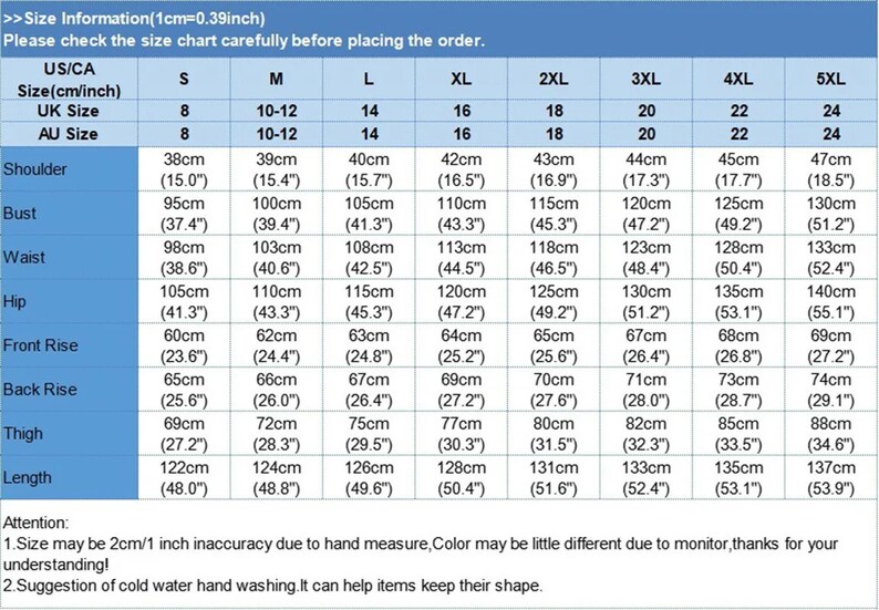 the size chart for a child's size chart