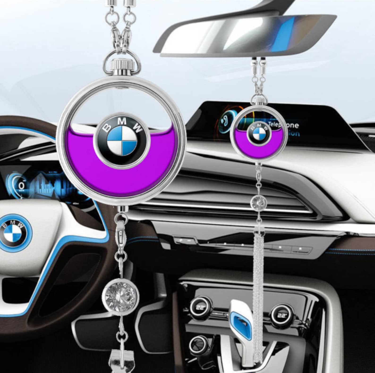 Car logo Air Freshener Bottle Diffuser Mirror Perfume Pendant Etsy