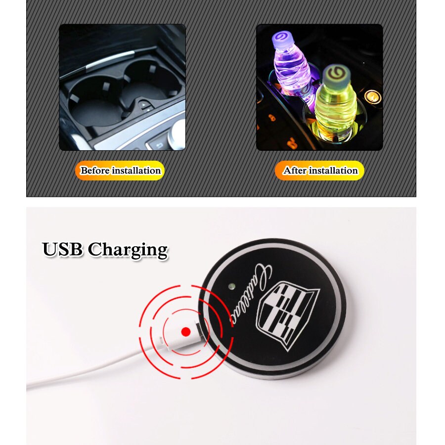 LED Car Coasters Set Of 2 Made To Order Car Logo Car Etsy