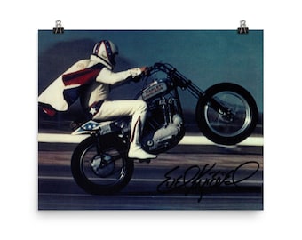 VINTAGE! Evel Knievel® Wheelie-hand signed reproduction