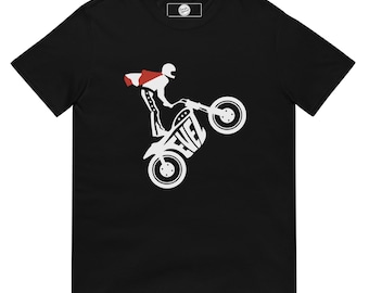 Icon on a Wheelie-Evel Knievel® Motorcycle Men's Tee in Black - Available in Sizes Small - 3XL
