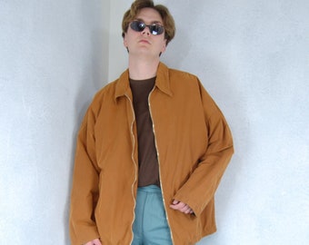 Vintage 90's Bright Dark Orange Festival Bomber Light Jacket