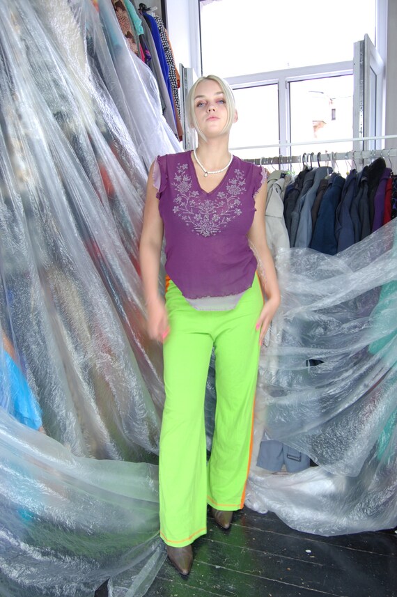 Neon stripe trousers 2025